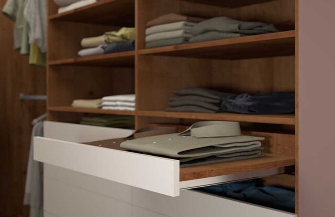 tablette chemise coulissante