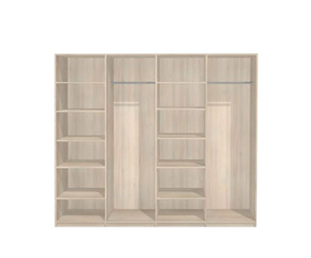 Aper?u 4 colonnes penderies et tablettes alternées