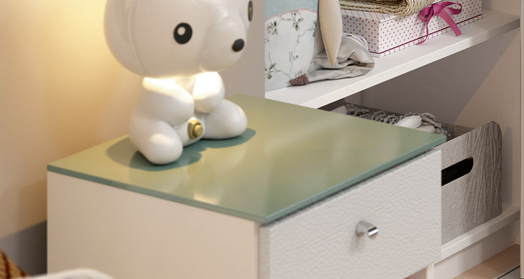 tablette chevet verre laqué